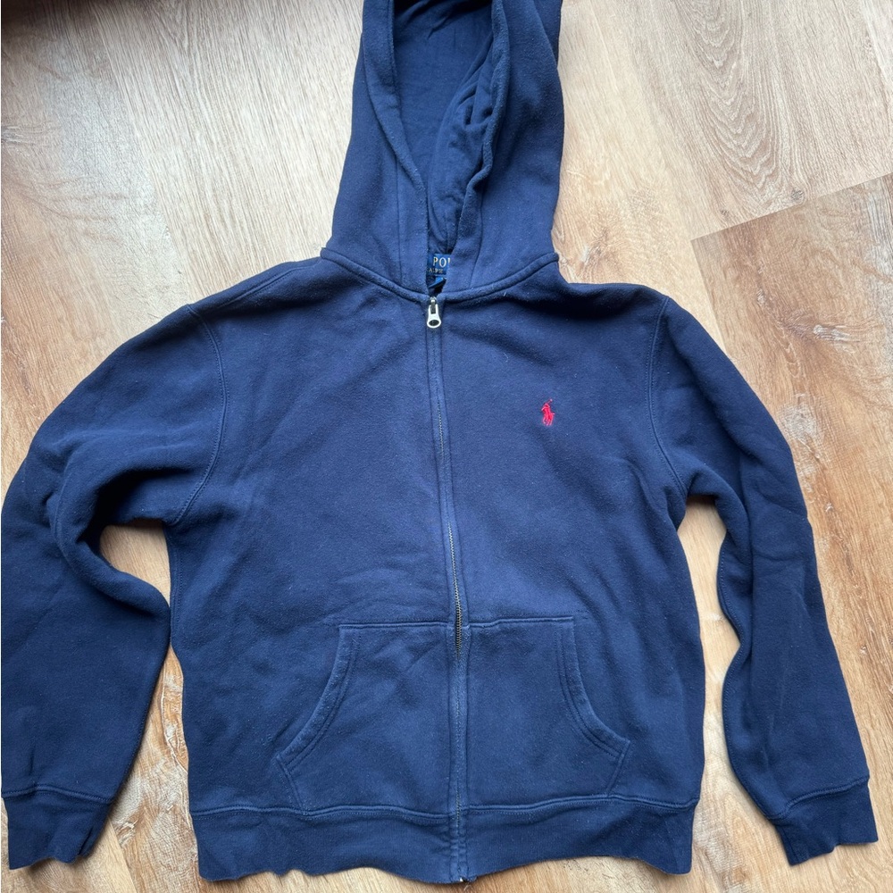 Ralph Lauren Dark Blue Hoodie with Red Emblem
